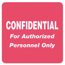 Tabbies HIPAA Labels, CONFIDENTIAL For Authorized Personnel Only, 2 x 2, Red, 500/Roll