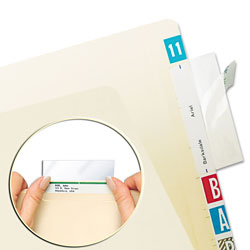 Tabbies Self-Adhesive Label/File Folder Protector, Top Tab, 3 1/2 x 2, Clear, 500/Box