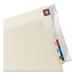 Tabbies Self-Adhesive Label/File Folder Protector, End Tab, 2 x 8, Clear, 100/Box