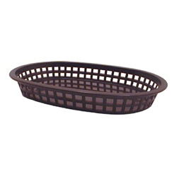 Tablecraft Plastic Oval Basket, 10 1/2 inx7 in, Black