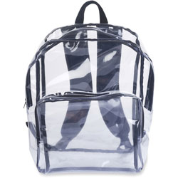 Tatco Backpack, 14-3/10 inWx17-1/2 inLx1 inH, Clear/Black