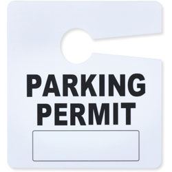 Tatco Parking Permit, Reusable, 2-4/5 inWx3 inH, 50/Pk, White