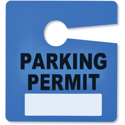 Tatco Parking Permit, Reusable, 2-4/5 inWx3 inH, 50/Pk, Blue