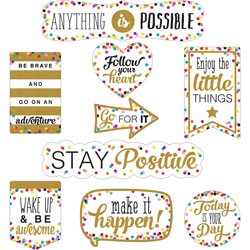 Teacher Created Resources Accents for Bulletin Boards, Clingy Thingies, AST Sizes, 10/PK