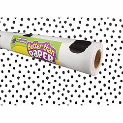 Teacher Created Resources Better Than Paper Board Roll, Bulletin Board, Classroom, 48 inWidth x 12 ft Length, Black Dots on White, 1 Roll