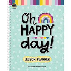 Teacher Created Resources Oh Happy Day Lesson Planner - Monthly - 40 Week - 1 Week Double Page Layout - Multi - Substitute Teacher Page, Appointment Schedule