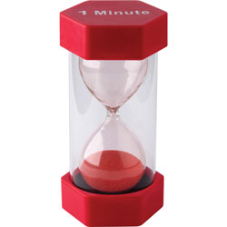 Teacher Created Resources Sand Timer, 1-Minute, 3-1/4 inWx3-1/4 inLx6-3/8 inH, Red