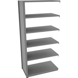 Tennsco Capstone Shelving 42 inW 6-shelf Unit, 88 in, x 42 in x 24 in Depth, Medium Gray, Steel