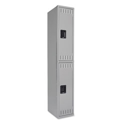 Tennsco Double Tier Locker, Single Stack, 12w x 18d x 72h, Medium Gray