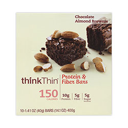 thinkThin® High Protein Bars, Almond Brownie, 1.41 oz Bar, 10 Bars/Box