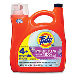 Tide Hygienic Clean Heavy 10x Duty Liquid Laundry Detergent, Spring Meadow Scent, 146 oz Pour Bottle, 4/Carton