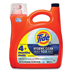 Tide Hygienic Clean Heavy 10x Duty Liquid Laundry Detergent, Original Scent, 146 oz Pour Bottle, 4/Carton