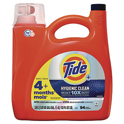 Tide Hygienic Clean Heavy 10x Duty Liquid Laundry Detergent, Original Scent, 132 oz Pour Bottle, 4/Carton