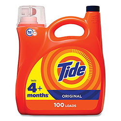 Tide Liquid Laundry Detergent, Original Scent, 146 oz Pour Bottle, 4/Carton