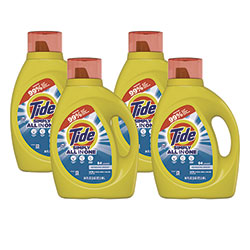 Tide Simply Clean and Fresh Laundry Detergent, Refreshing Breeze, 64 Loads, 84 oz Bottle, 4/Carton
