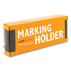 Tombow Wax-Based Marking Pencil, 4.4 mm, Black Wax, Navy Blue Barrel, 10/Box