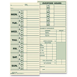 TOPS Time Card for Pyramid Model 331-10, Weekly, Two-Sided, 3 1/2 x 8 1/2, 500/Box