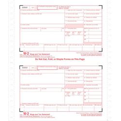 TOPS W 2 Tax Forms for Dot Matrix Printers/Typewriters, 4 Part, 24 Sets/Pack