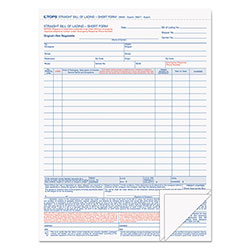 TOPS Bill of Lading,16-Line, Three-Part Carbonless, 8.5 x 11, 1/Page, 50 Forms (TOP3846)