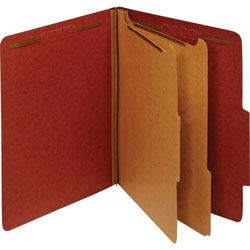 TOPS Classification Folders, 25pt, 2-1/2 Exp, 2-Div, Letter, 10/Box, Red