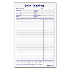 TOPS Daily Time and Job Sheets, 8.5 x 5.5, 1/Page, 200 Forms/Pad, 2 Pads/Pack (TOP30041)