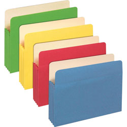 TOPS File Pockets, 3-1/2 Exp, Letter, 800 Sheets, 25/Box, Assorted