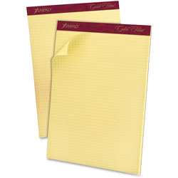 TOPS Quadrille Pads, 15lb, 4 Sq/Inch, 70/Sheets, 8-1/2 in x 11 in, Canary