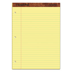 TOPS "The Legal Pad" Ruled Perforated Pads, Wide/Legal Rule, 50 Canary-Yellow 8.5 x 11.75 Sheets, Dozen (TOP75351)
