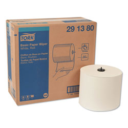 Tork Basic Paper Wiper Roll Towel, 7.68" x 1150 ft, White, 4 Rolls/Carton (TRK291380)