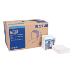 Tork Heavy-Duty Paper Wiper 1/4 Fold, 12.5 x 13, White, 56/Pack, 16 Packs/Carton