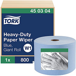 Tork Heavy-Duty Paper Wiper - 1 Ply - 800 Sheets/Roll - Blue