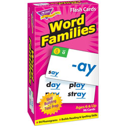 Trend Enterprises Flash Cards, Word Family skill building, 3"x6"