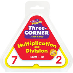 Trend Enterprises Multiplication/Division Three-Corner Flash Cards, 8 & Up, 48/Set
