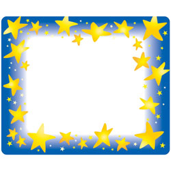 Trend Enterprises Name Tags, Star Brights, 36 Self Adhesive, 2-1/2 in x 3 in, Multi