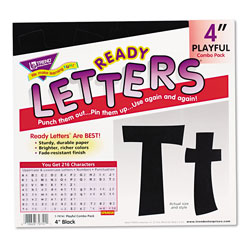 Trend Enterprises Ready Letters Playful Combo Set, Black, 4 inh, 216/Set