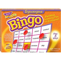 Trend Enterprises Synonyms Bingo Game, 3-36 Players, 36 Cards/Mats