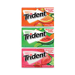 Trident® Sugar-Free Gum, Fruit Variety, 14 Pieces/Pack, 20 Packs/Box
