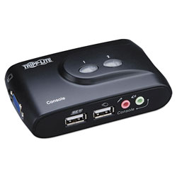 Tripp Lite Compact USB KVM Switch with Audio and Cable, 2 Ports