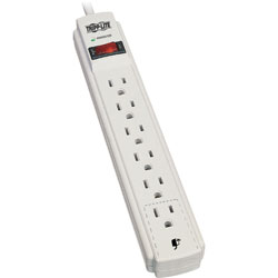 Tripp Lite Surge Protector, 6-Outlet, 8'Cord, 1-9/10 inWx1-1/5 inDx10-4/5 inH
