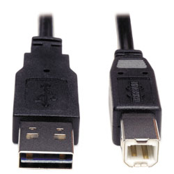 Tripp Lite Universal Reversible USB 2.0 Cable, Reversible A to B (M/M), 6 ft., Black