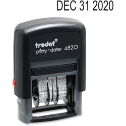Trodat Date Only Stamp - Date Stamp - 0.38 in Impression Width x 1.62 in Impression Length - 10000 Impression(s) - Black - Recycled - 1