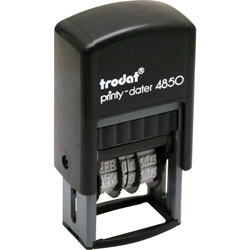 Trodat Micro 5-in-1 Date Stamp - Date Stamp -  inE-MAILED, FAXED, PAID, RECEIVED in - 0.75 in Impression Width - 10000 Impression(s) - 4 Bands - Assorted - Plastic - Recycled - 1 Each