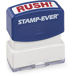 Trodat Pre-Inked RUSH! Stamp - Text Stamp -  inRUSH! in - 1.69 in Impression Width x 0.56 in Impression Length - 50000 Impression(s) - Blue - TAA Compliant