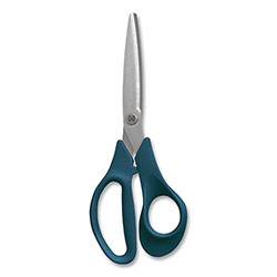 TRU RED™ Stainless Steel Scissors, 8 in Long, 3.58 in Cut Length, Green Straight Handle