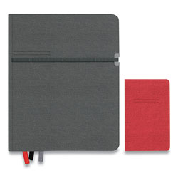 TRU RED™ Large Mastery with Pocket Journal, Narrow Rule, Charcoal/Red Cover, 8 x 10, 192 Sheets