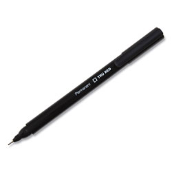 TRU RED™ Pen Style Permanent Marker, Extra-Fine Needle Tip, Black, Dozen