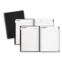 TRU RED™ Daily Appointment Book with Planner Pocket,, 11 x 8, Black Cover, 12-Month (Jan to Dec): 2022