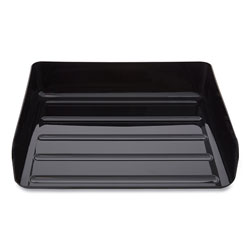 TRU RED™ Side-Load Stackable Plastic Document Tray, 1 Section, Letter-Size, 12.63 x 9.72 x 3.01, Black, 2/Pack