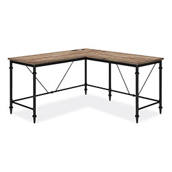 Thomasville Breslyn L-Shaped Desk with Integrated Power Management, 59.5 in x 59.5 in x 30.25 in, Natural Hickory/Black