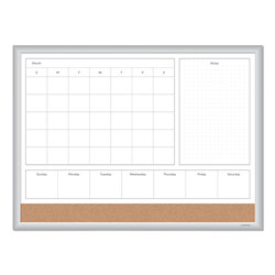 U Brands 4N1 Magnetic Dry Erase Combo Board, 24 x 18, White/Natural